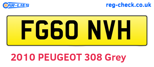 FG60NVH are the vehicle registration plates.