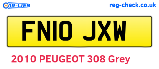 FN10JXW are the vehicle registration plates.