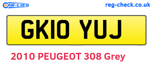 GK10YUJ are the vehicle registration plates.