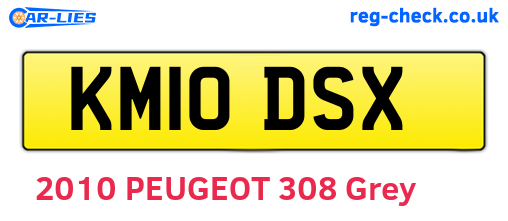KM10DSX are the vehicle registration plates.