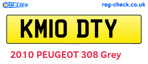 KM10DTY are the vehicle registration plates.