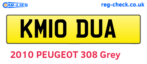 KM10DUA are the vehicle registration plates.