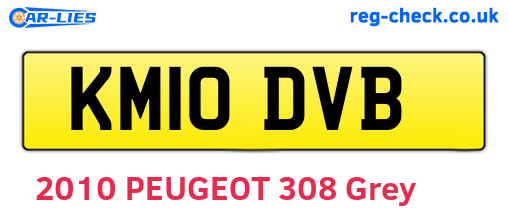 KM10DVB are the vehicle registration plates.