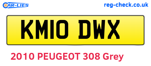 KM10DWX are the vehicle registration plates.