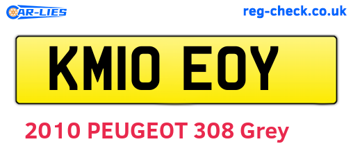 KM10EOY are the vehicle registration plates.