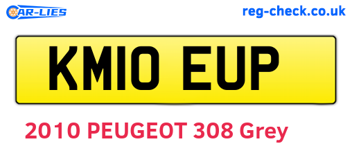 KM10EUP are the vehicle registration plates.