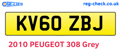 KV60ZBJ are the vehicle registration plates.