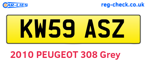 KW59ASZ are the vehicle registration plates.
