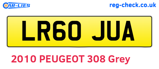 LR60JUA are the vehicle registration plates.