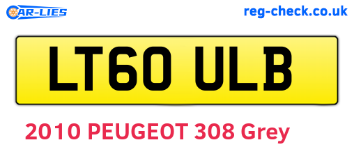LT60ULB are the vehicle registration plates.