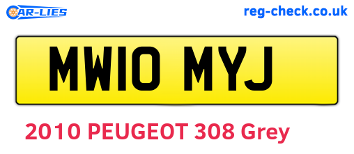 MW10MYJ are the vehicle registration plates.