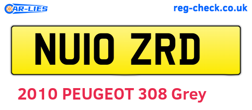 NU10ZRD are the vehicle registration plates.