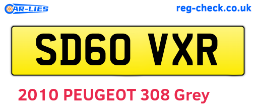 SD60VXR are the vehicle registration plates.