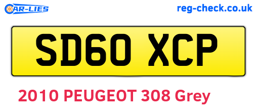 SD60XCP are the vehicle registration plates.