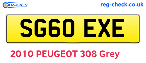 SG60EXE are the vehicle registration plates.