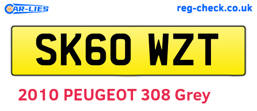 SK60WZT are the vehicle registration plates.