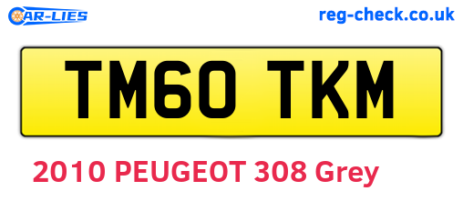 TM60TKM are the vehicle registration plates.