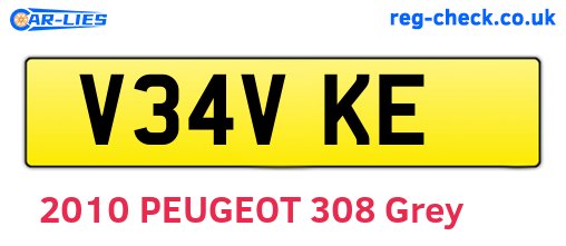 V34VKE are the vehicle registration plates.