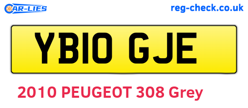 YB10GJE are the vehicle registration plates.