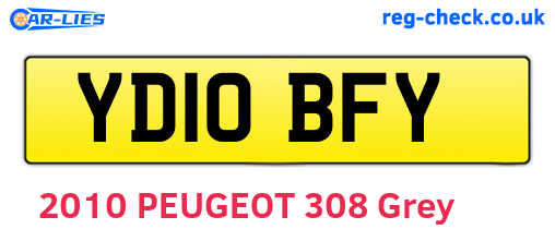 YD10BFY are the vehicle registration plates.