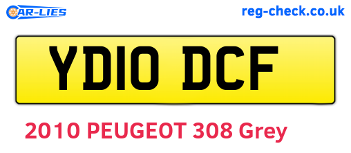 YD10DCF are the vehicle registration plates.