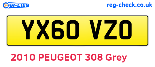 YX60VZO are the vehicle registration plates.