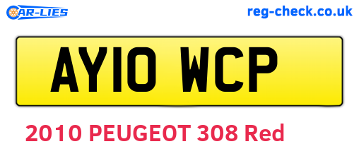 AY10WCP are the vehicle registration plates.
