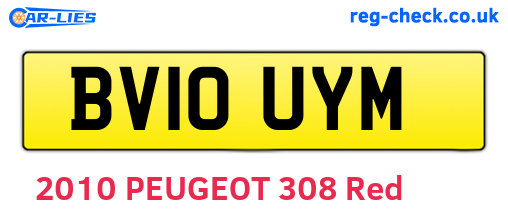 BV10UYM are the vehicle registration plates.