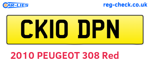 CK10DPN are the vehicle registration plates.