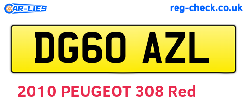 DG60AZL are the vehicle registration plates.