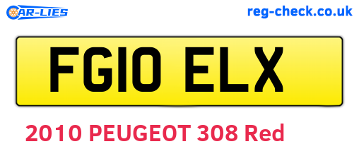 FG10ELX are the vehicle registration plates.