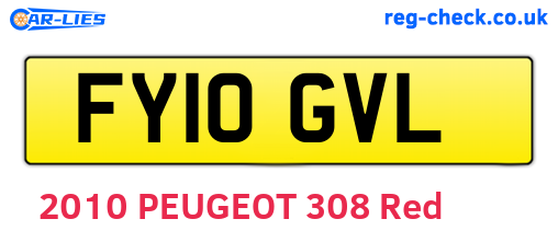 FY10GVL are the vehicle registration plates.