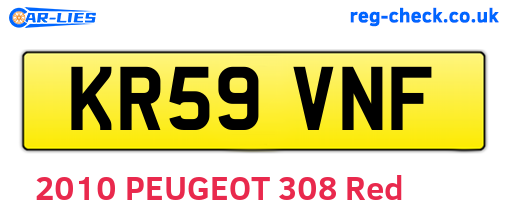 KR59VNF are the vehicle registration plates.