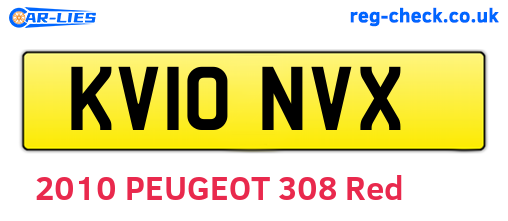 KV10NVX are the vehicle registration plates.