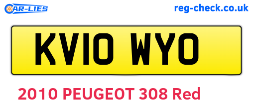 KV10WYO are the vehicle registration plates.