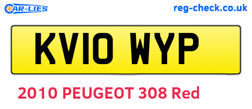 KV10WYP are the vehicle registration plates.