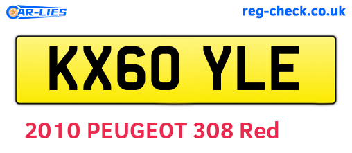 KX60YLE are the vehicle registration plates.