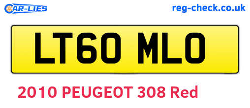 LT60MLO are the vehicle registration plates.