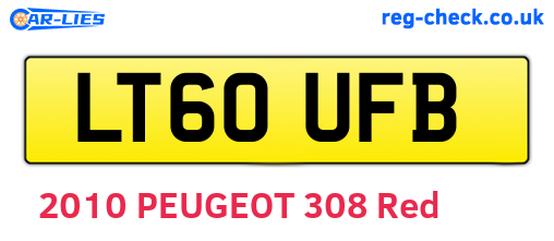 LT60UFB are the vehicle registration plates.