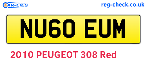 NU60EUM are the vehicle registration plates.