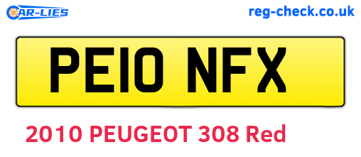 PE10NFX are the vehicle registration plates.