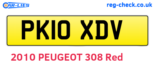 PK10XDV are the vehicle registration plates.