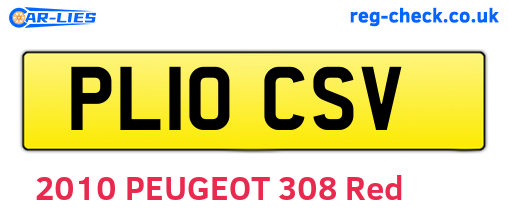PL10CSV are the vehicle registration plates.