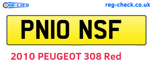 PN10NSF are the vehicle registration plates.