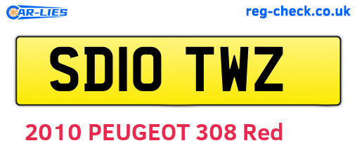 SD10TWZ are the vehicle registration plates.