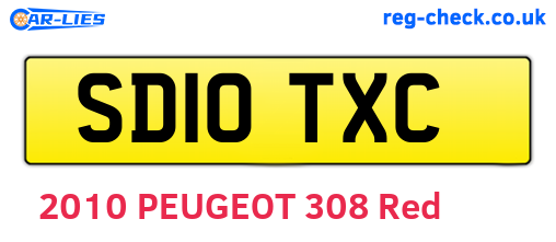 SD10TXC are the vehicle registration plates.
