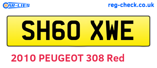 SH60XWE are the vehicle registration plates.