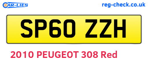 SP60ZZH are the vehicle registration plates.