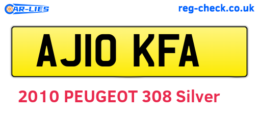 AJ10KFA are the vehicle registration plates.