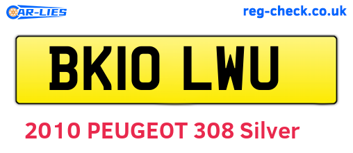 BK10LWU are the vehicle registration plates.
